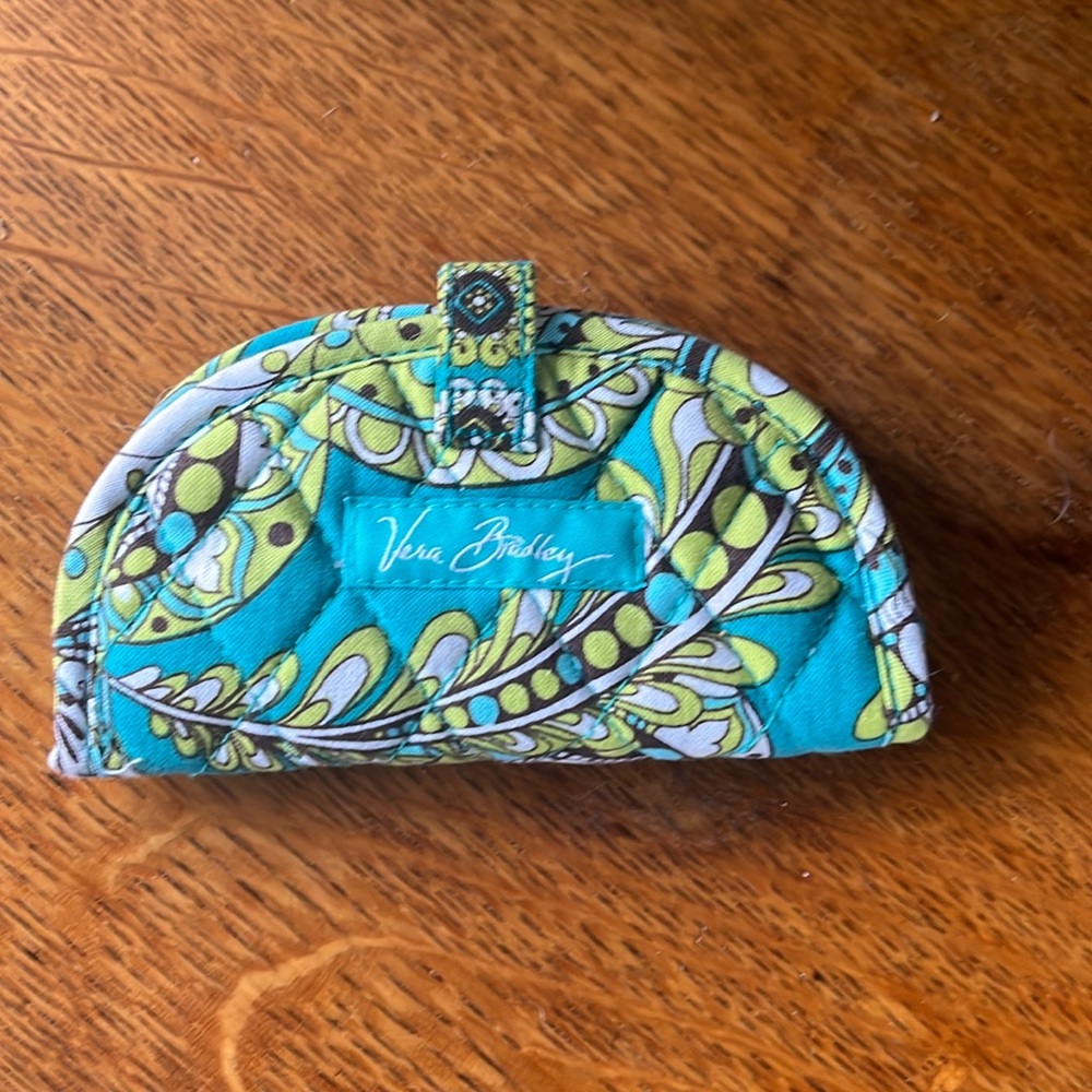 Vera Bradley Small Jewelry Travel Holder in Green and Teal